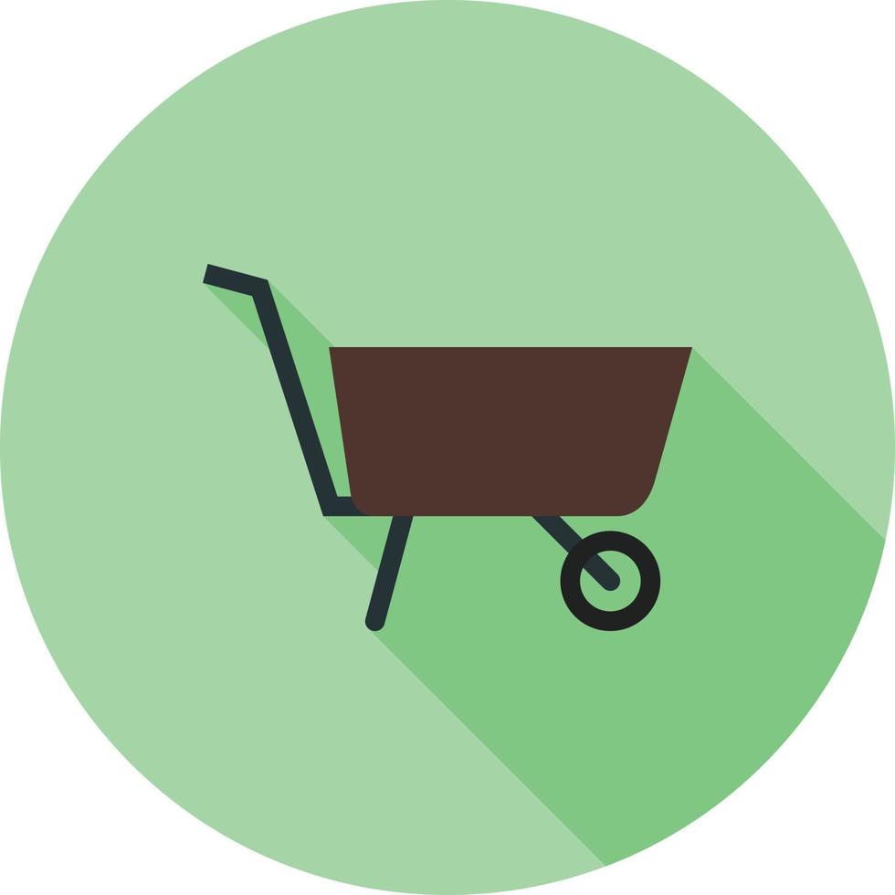 Garden Cart Flat Long Shadow Icon vector