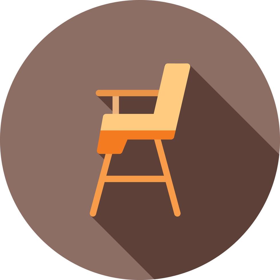 silla de bebé plana larga sombra icono vector