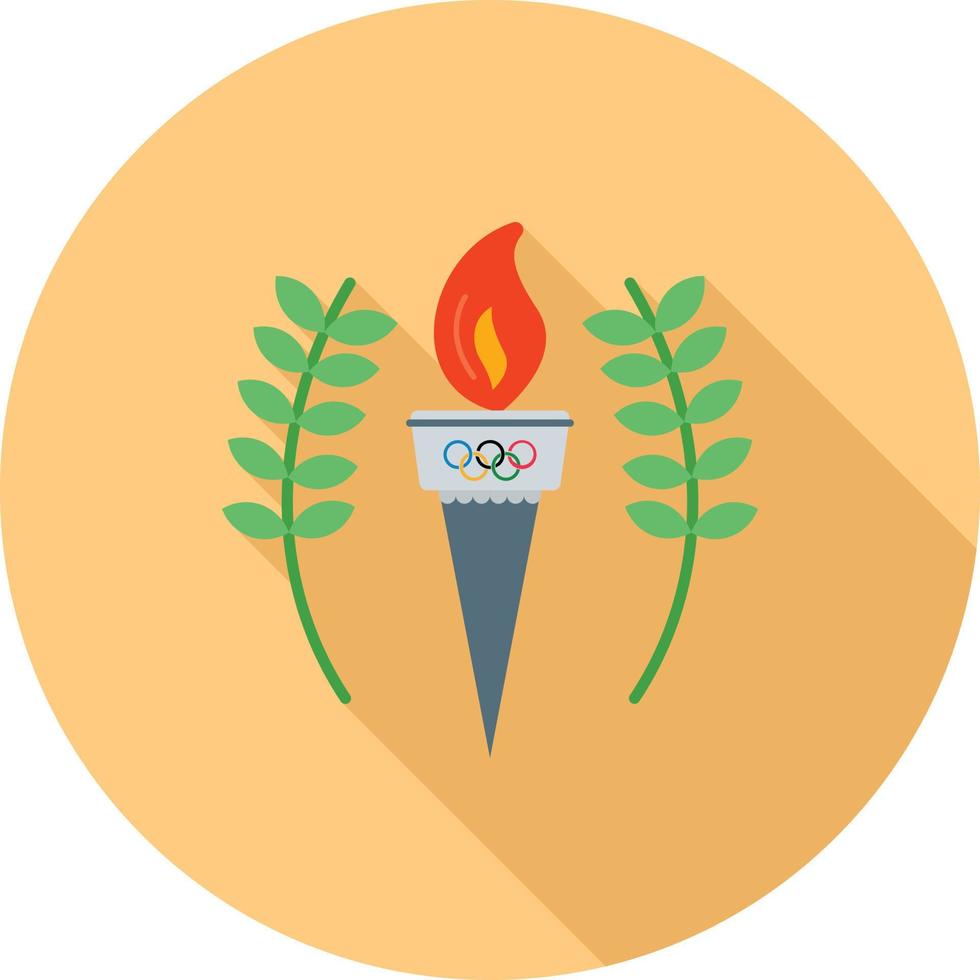 Olympic Torch Flat Long Shadow Icon vector