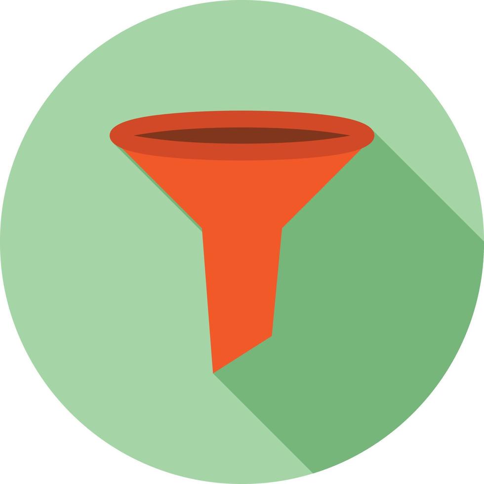 Funnel Flat Long Shadow Icon vector