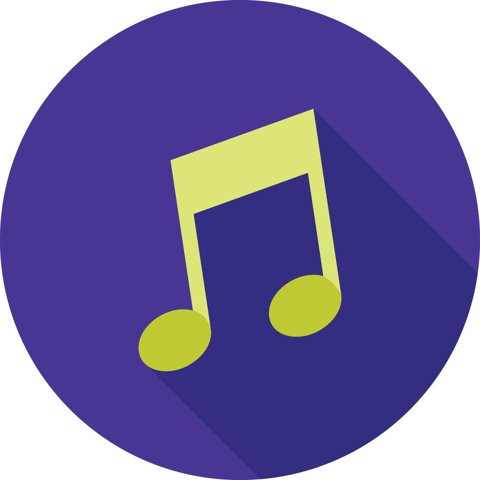 Music Note I Flat Long Shadow Icon vector
