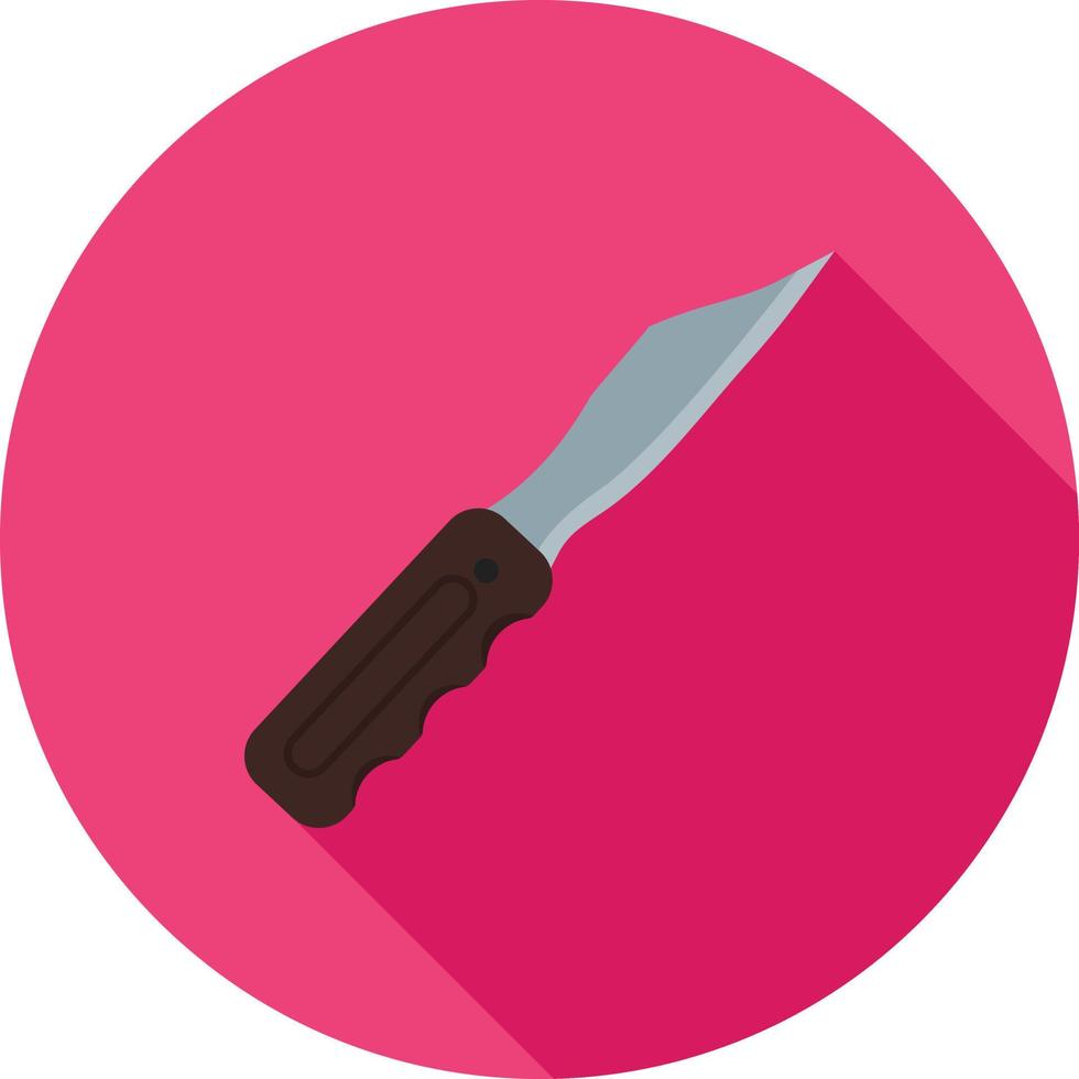 cuchillo de bolsillo plana larga sombra icono vector