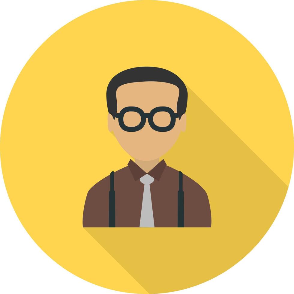 Nerd Flat Long Shadow Icon vector