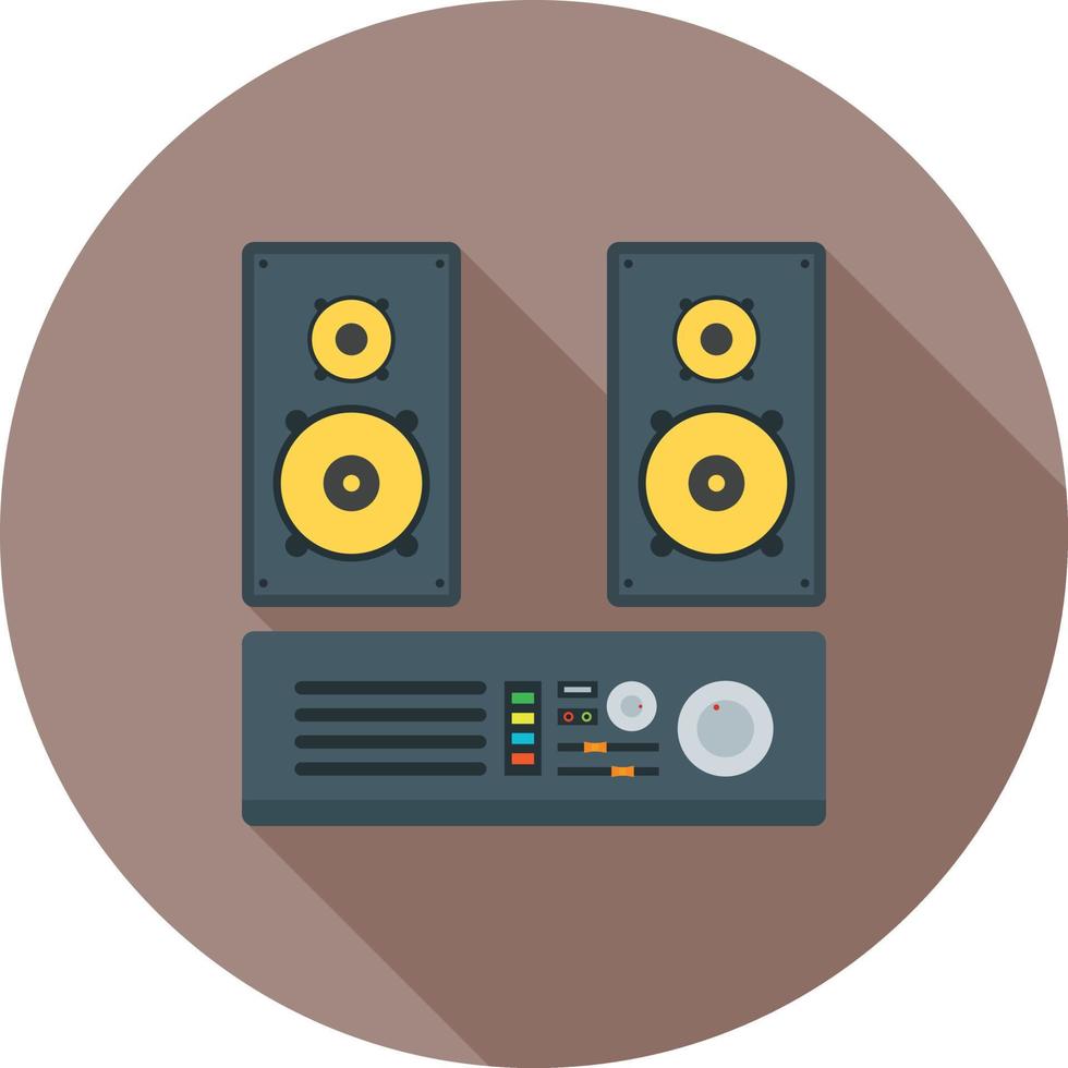 Audio System Flat Long Shadow Icon vector