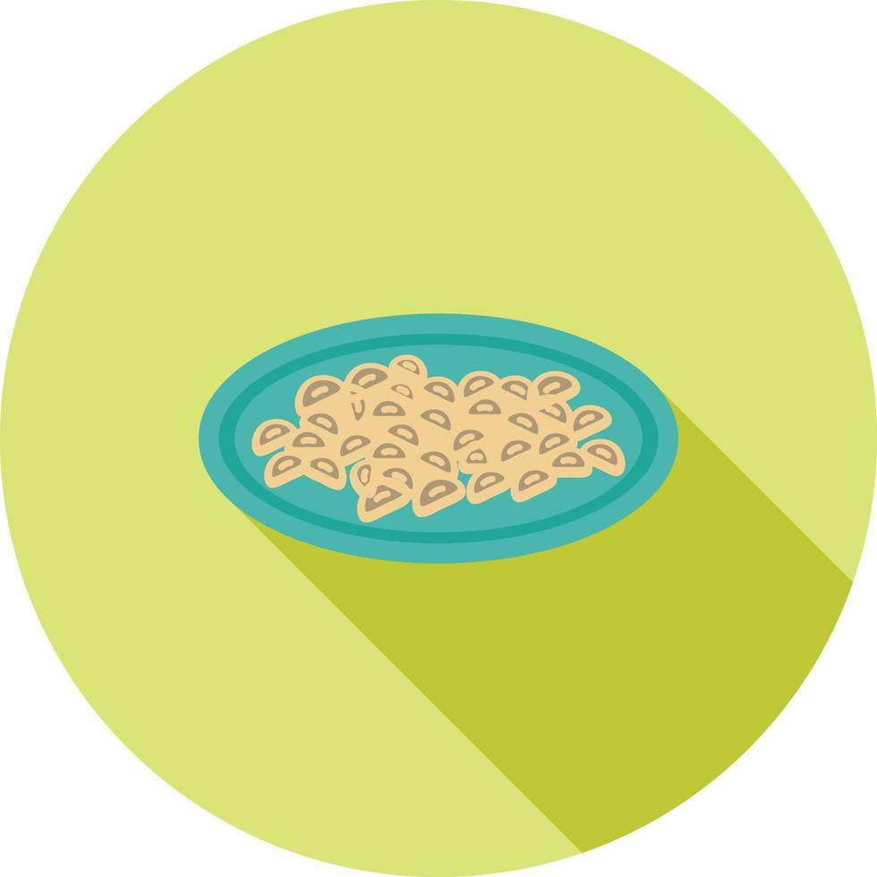 Gnocchi Flat Long Shadow Icon vector