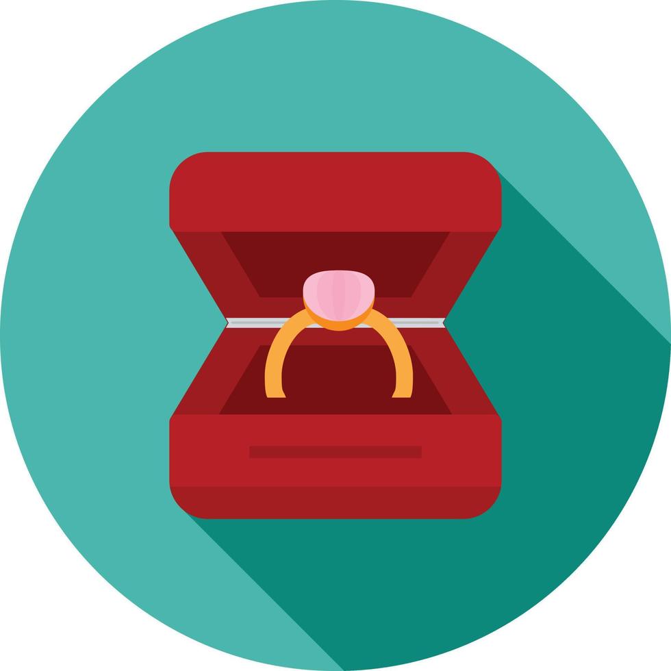 Ring in a box Flat Long Shadow Icon vector