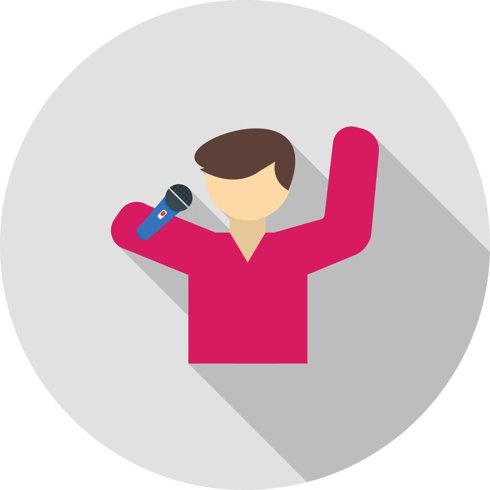 Singing Flat Long Shadow Icon vector