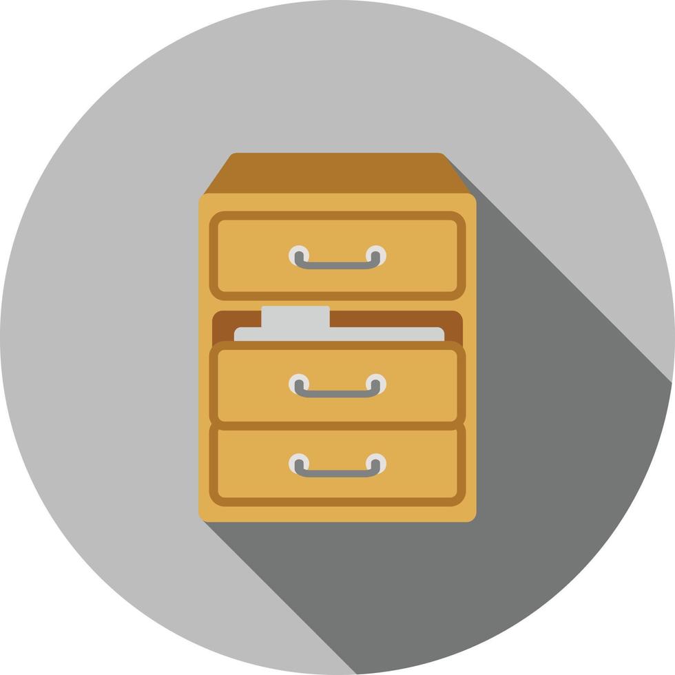 Files in Drawer Flat Long Shadow Icon vector