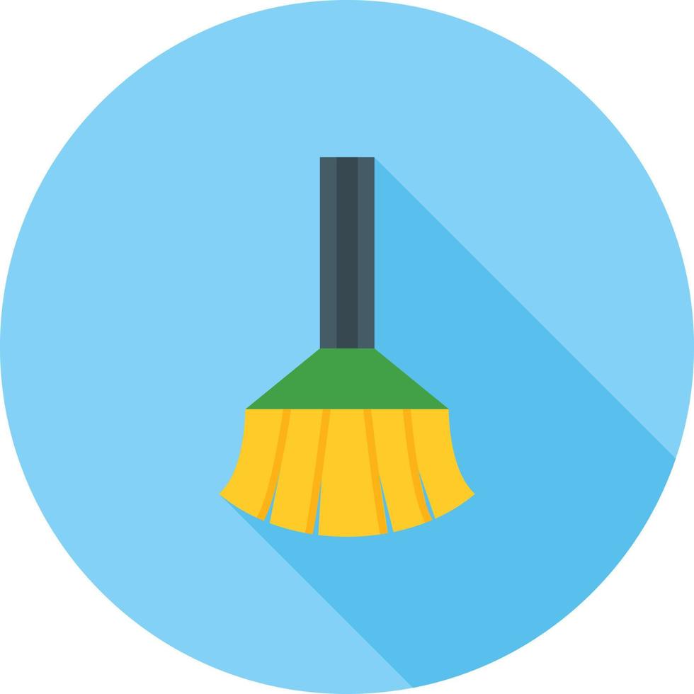 Broom Flat Long Shadow Icon vector