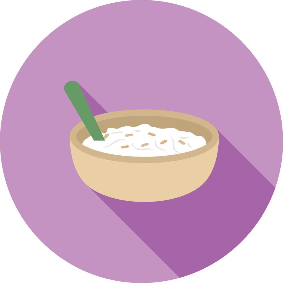 Rice Pudding Flat Long Shadow Icon vector