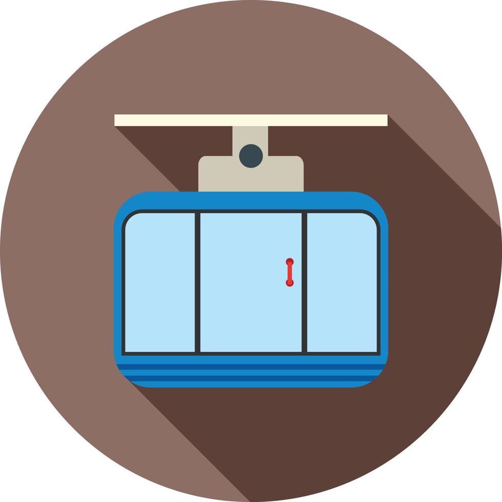 Cable Car Flat Long Shadow Icon vector