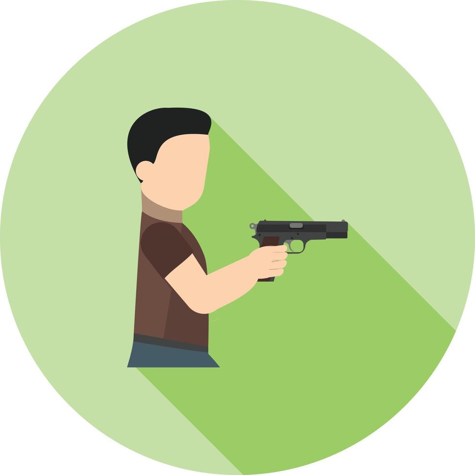 Holding pistol Flat Long Shadow Icon vector