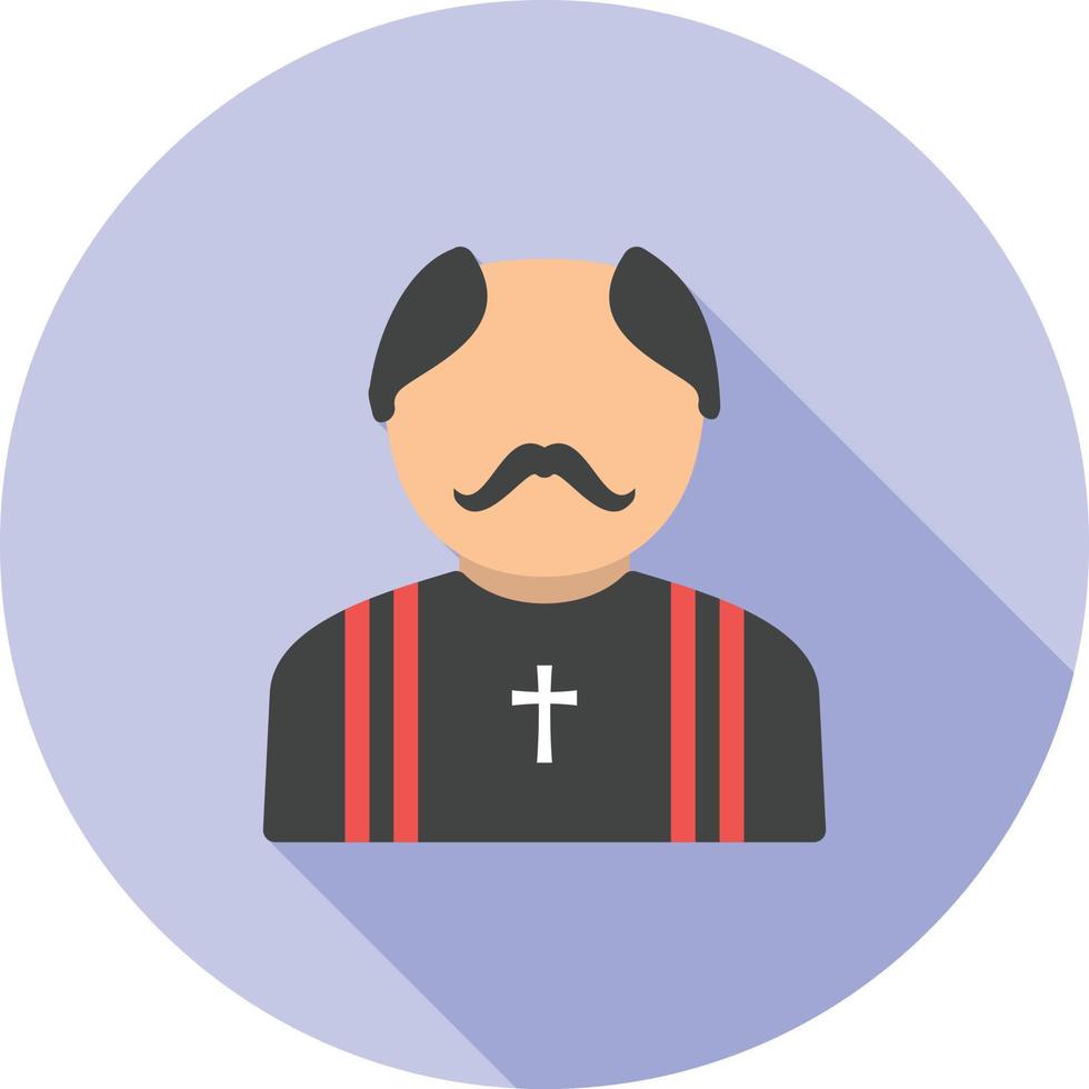 Priest Flat Long Shadow Icon vector