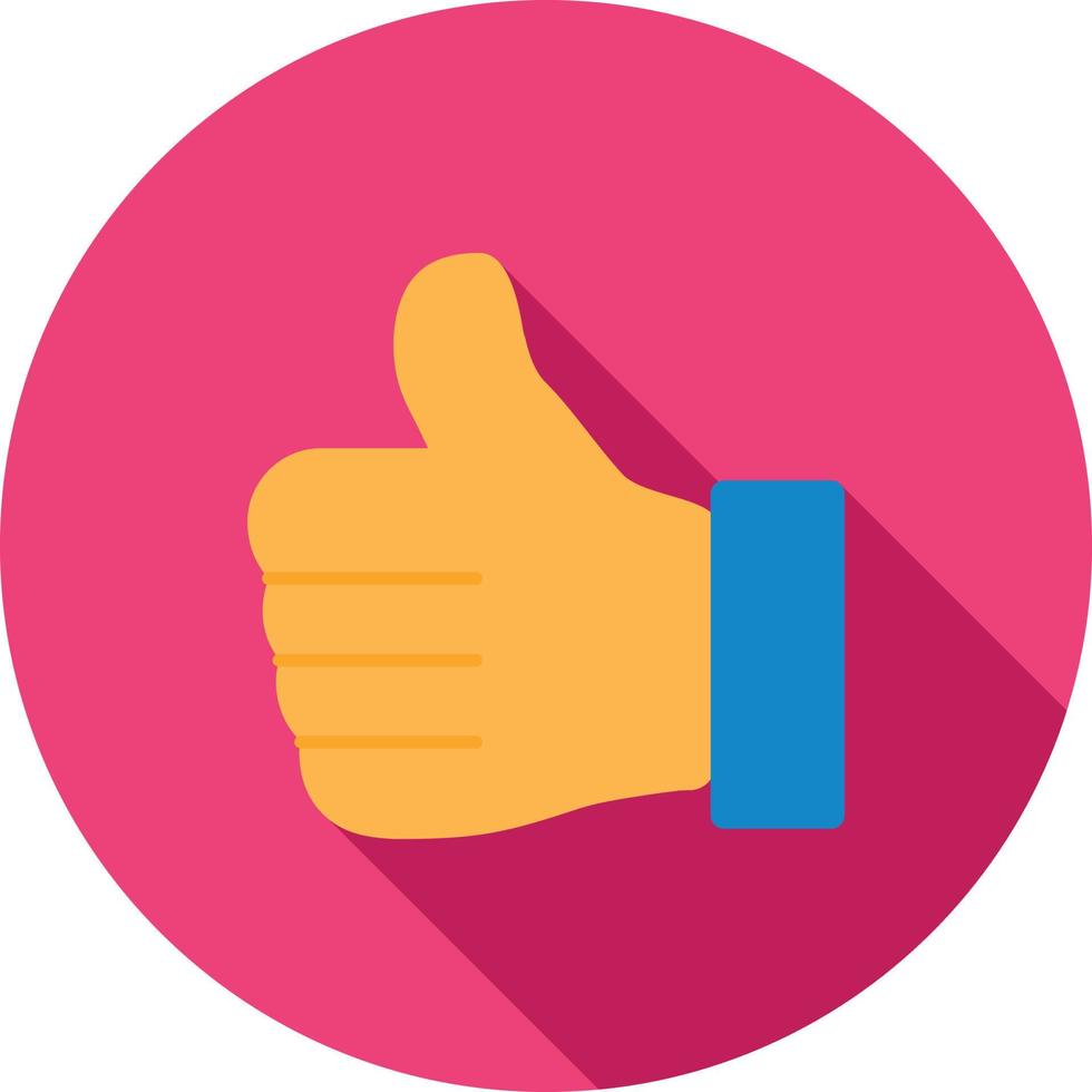 Thumbs Up Flat Long Shadow Icon vector