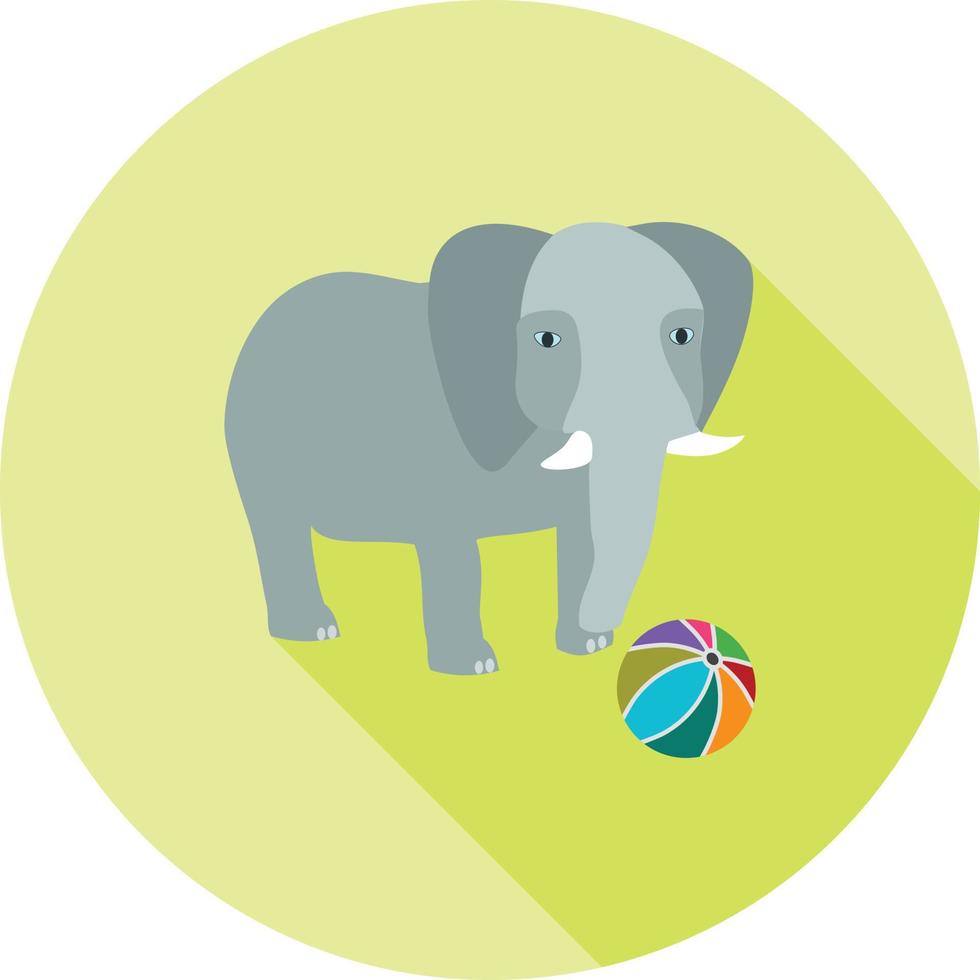 Elephant Performing Flat Long Shadow Icon vector