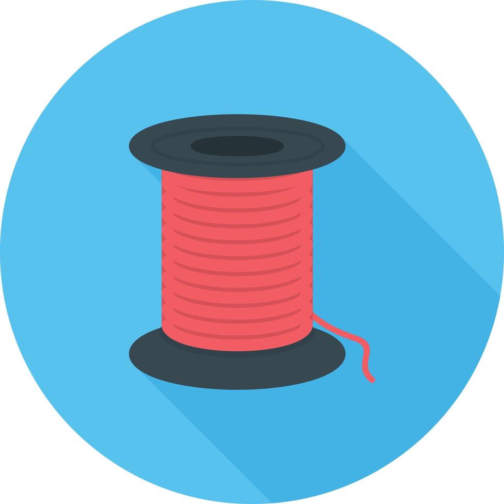 Thread Flat Long Shadow Icon vector