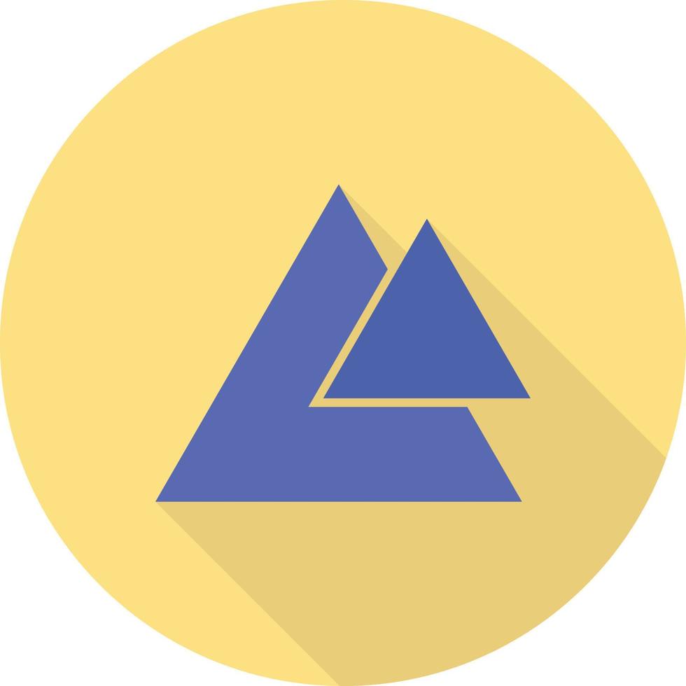 Two Triangles Flat Long Shadow Icon vector