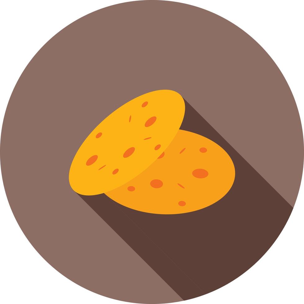 icono de sombra plana de galletas vector