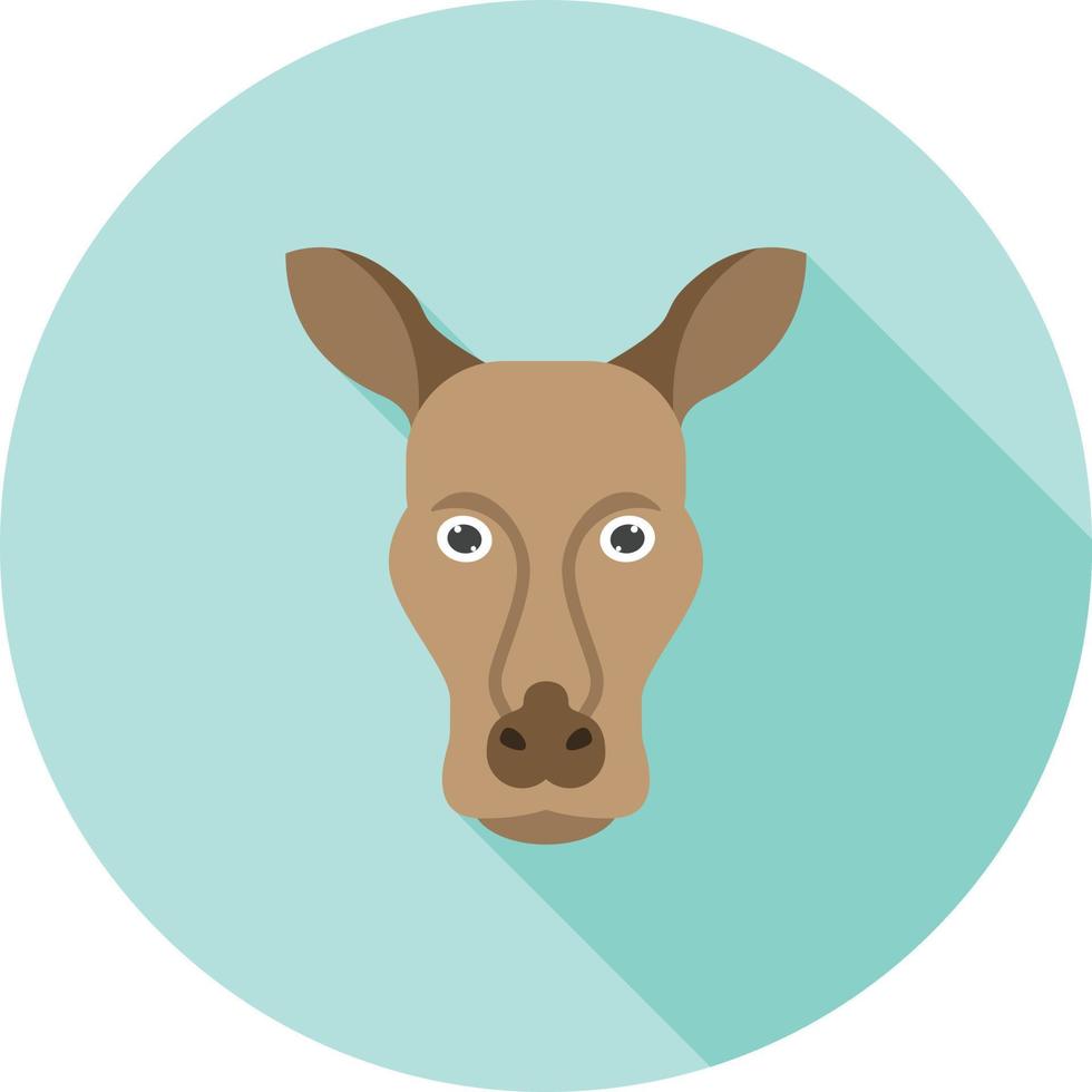 Kangaroo Face Flat Long Shadow Icon vector