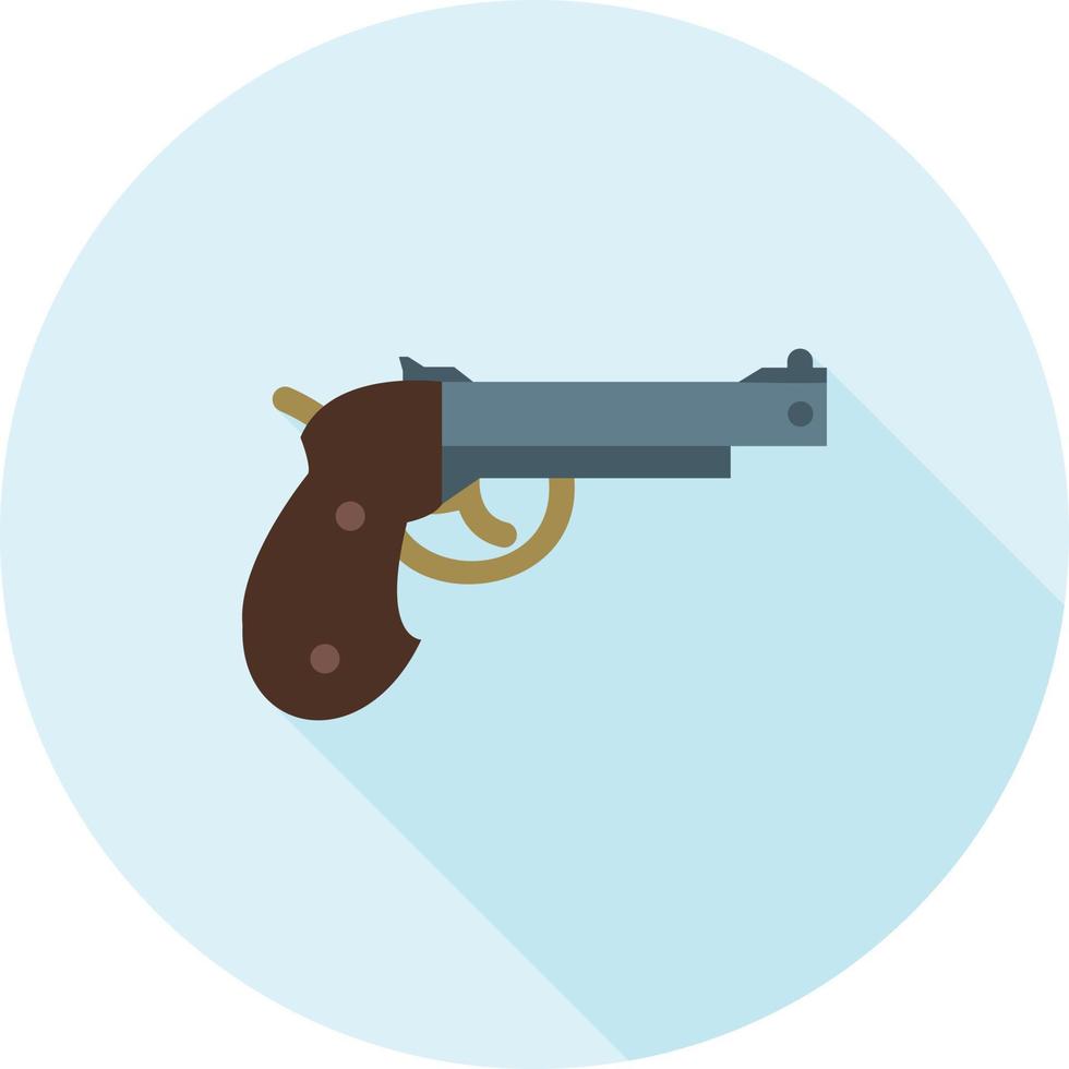 icono de sombra larga plana de pistola vector