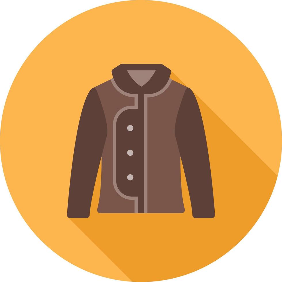 Warm Jacket Flat Long Shadow Icon vector