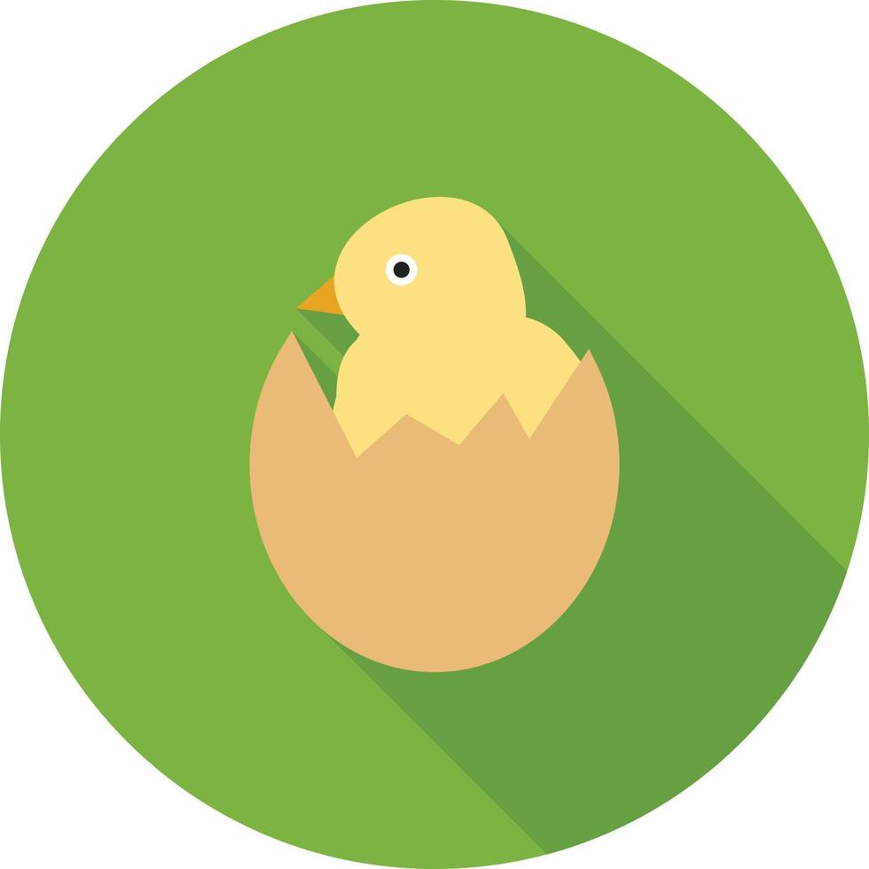 Hatched Egg Flat Long Shadow Icon vector