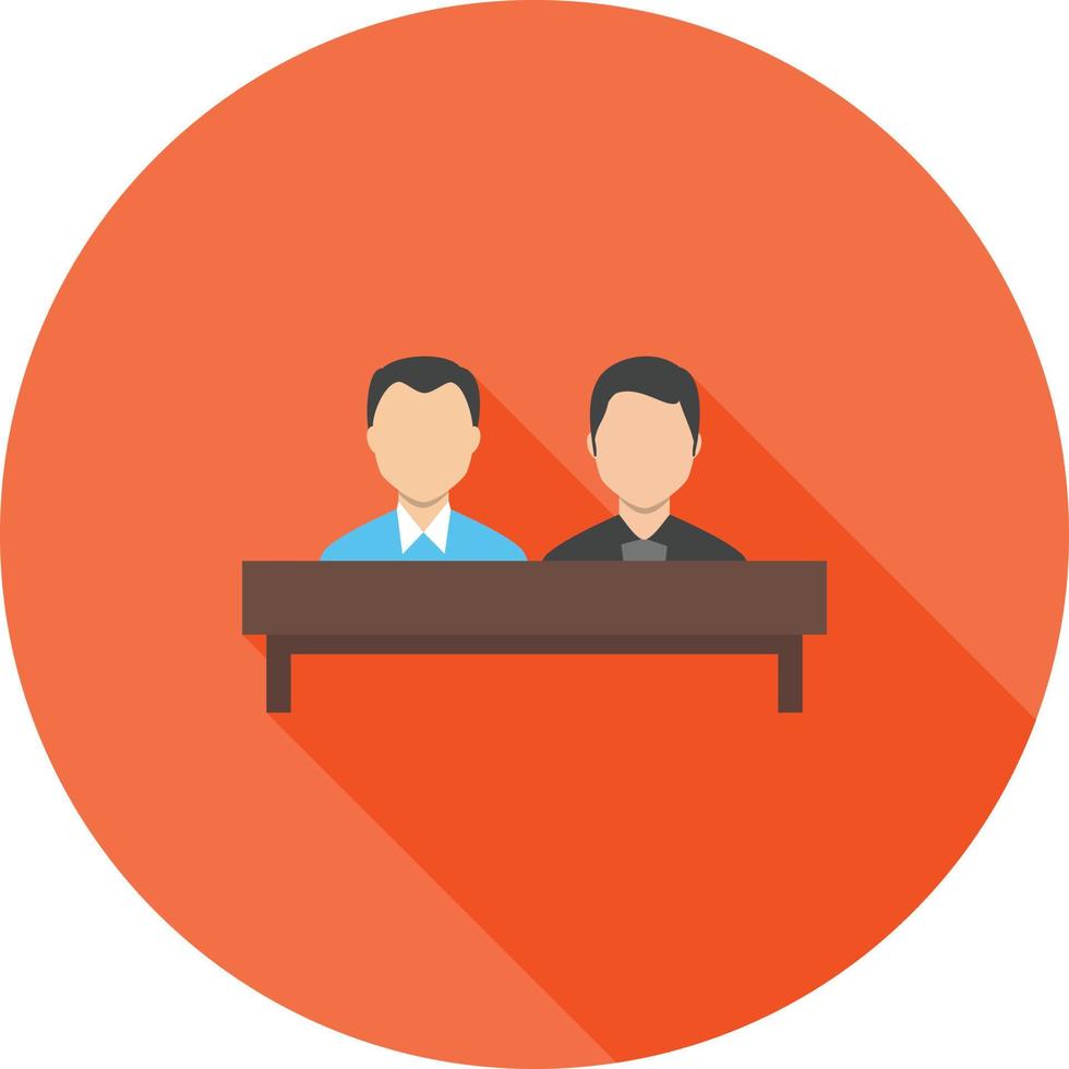 Sitting in class Flat Long Shadow Icon vector