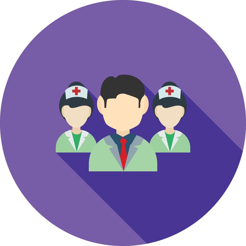 Doctors Flat Long Shadow Icon vector