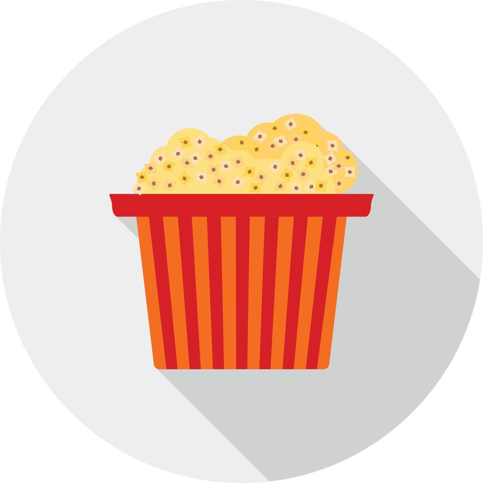 Popcorn Flat Long Shadow Icon vector