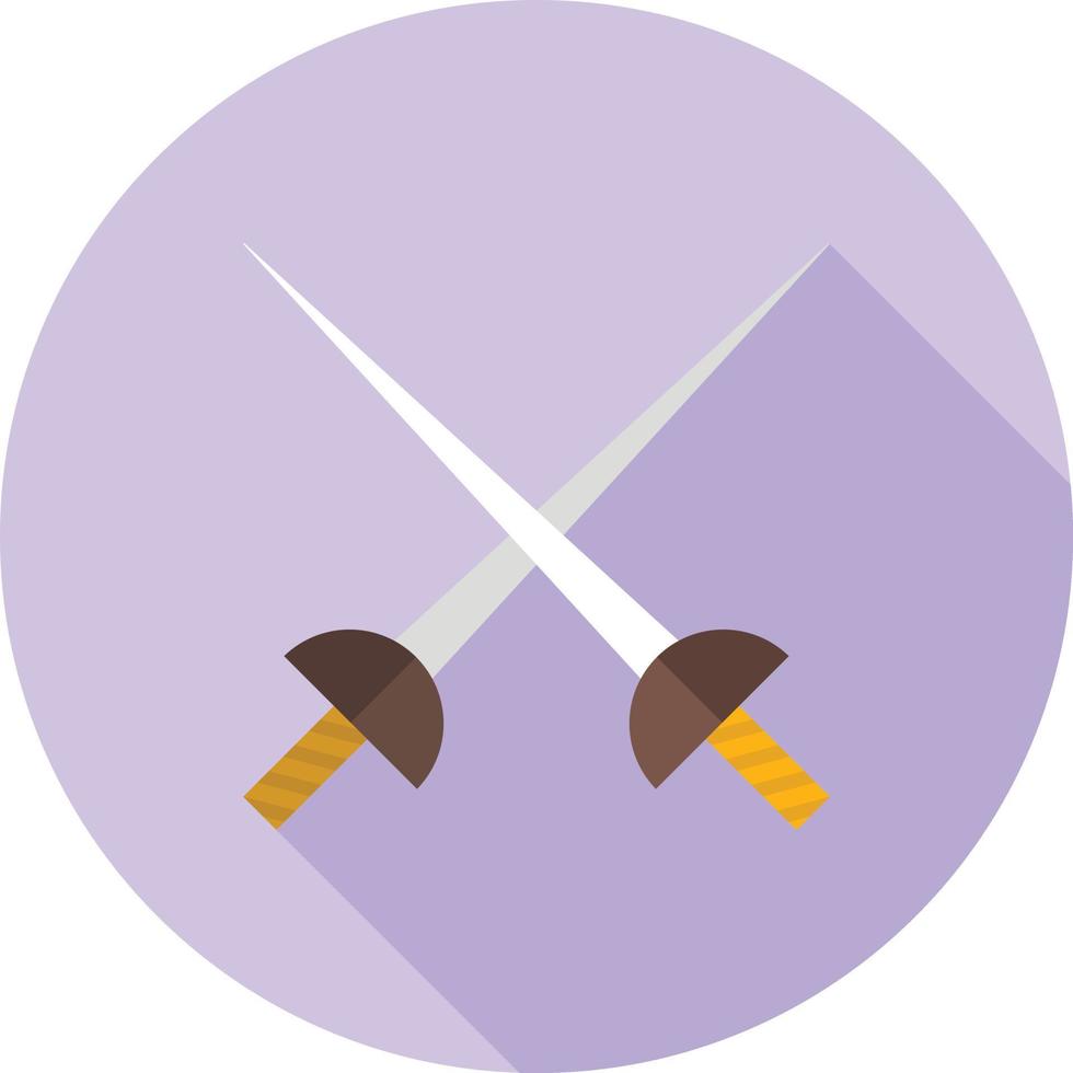 Fencing Swords Flat Long Shadow Icon vector