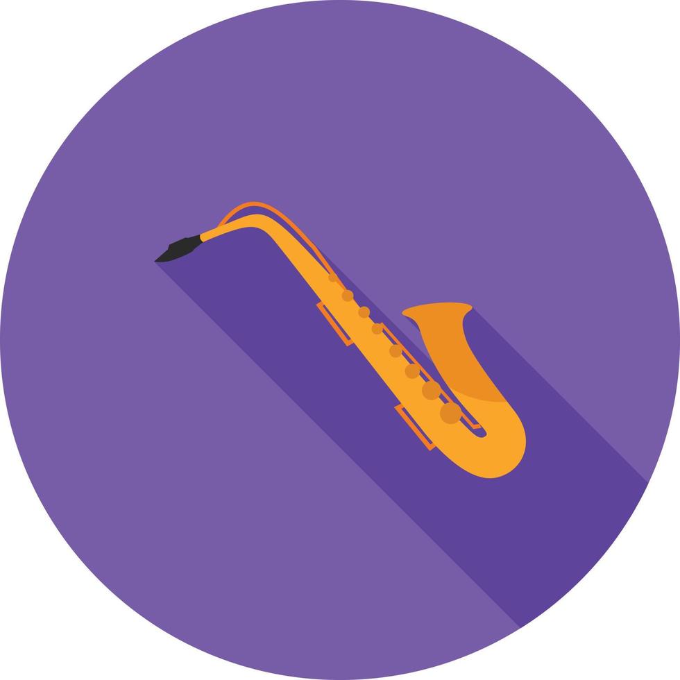 Saxophone Flat Long Shadow Icon vector