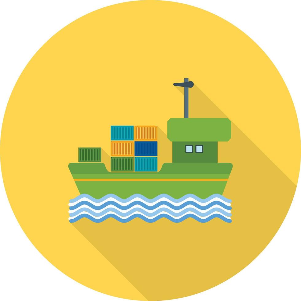 Cargo Ship II Flat Long Shadow Icon vector