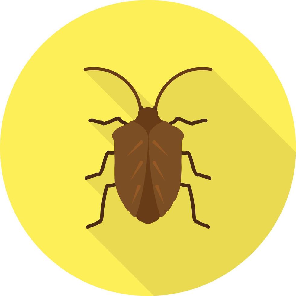 icono de larga sombra plana de insectos vector