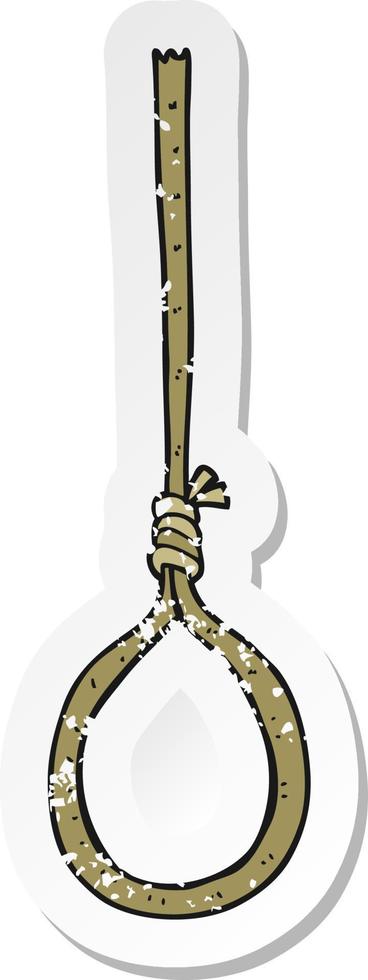 retro distressed sticker of a cartoon noose vector