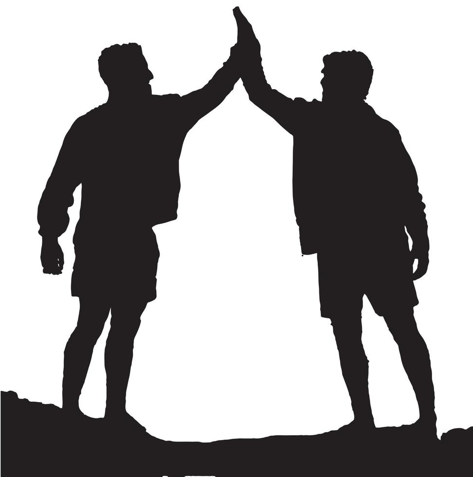 Two people together, silhouette vector. vector