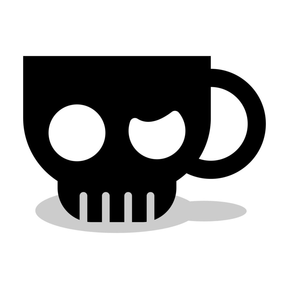 skull head cup logo. simple skull logo design vector