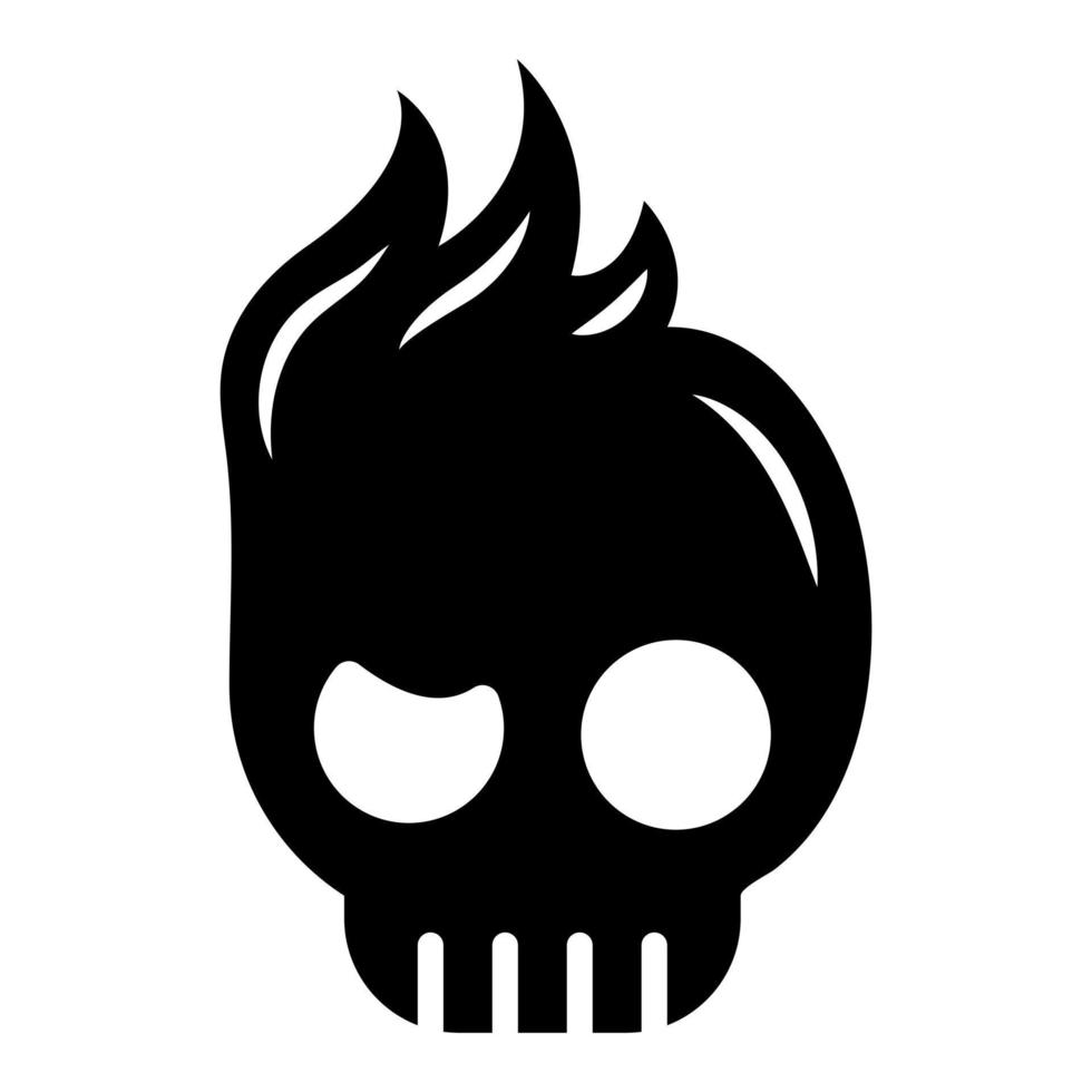 skull head logo with crested hair. simple skull logo design vector