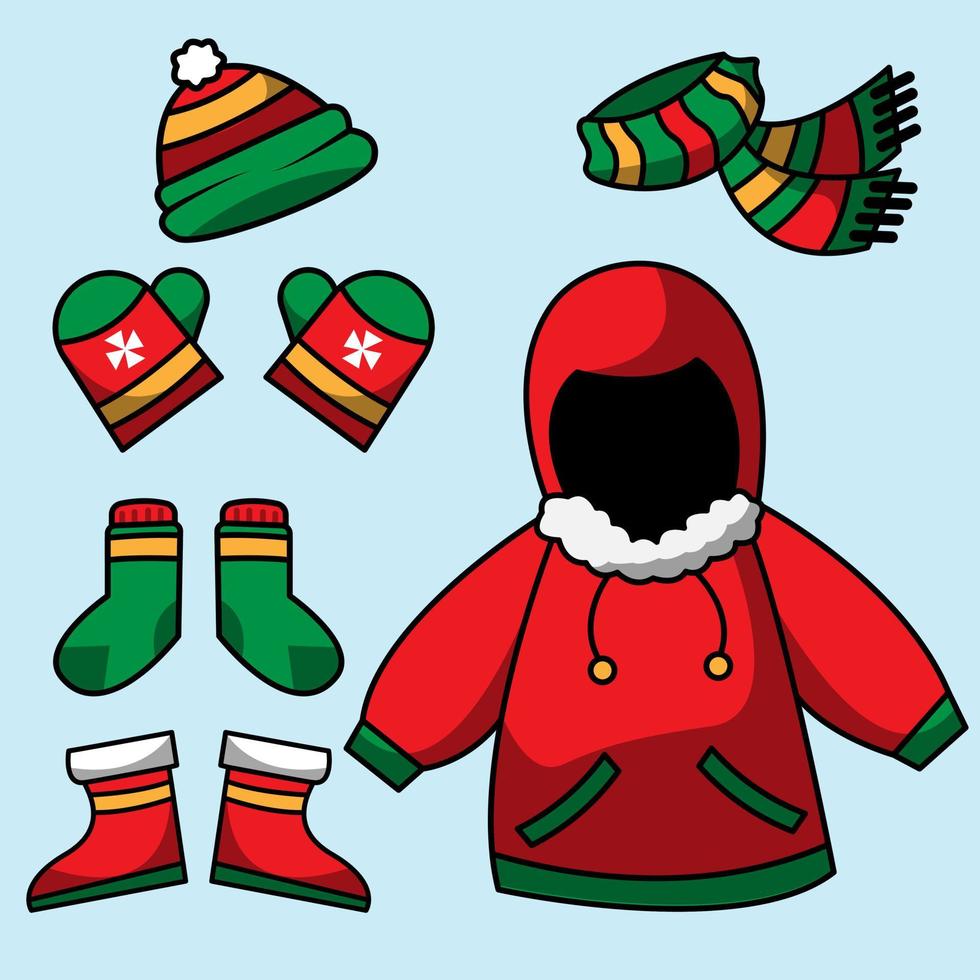 vector clothing for winter. cute vector designs.