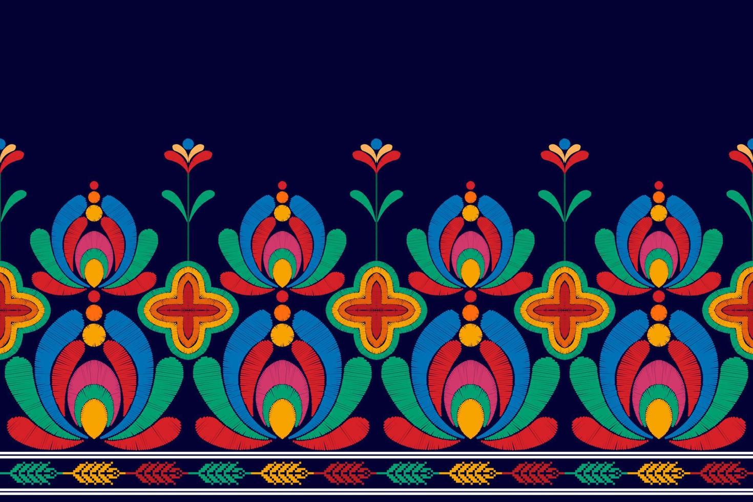 Floral Hungarian polish Moravian folk ethnic seamless pattern design. Aztec fabric carpet boho mandalas textile decor wallpaper. Tribal native motif flower traditional embroidery vector