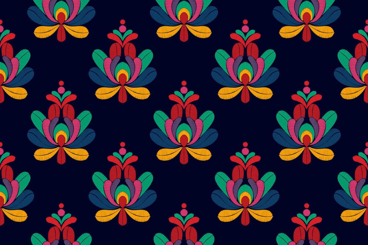 floral húngaro polaco moravo popular étnico diseño de patrones sin fisuras. alfombra de tela azteca boho mandalas decoración textil papel tapiz. vector de bordado tradicional de flor de motivo nativo tribal