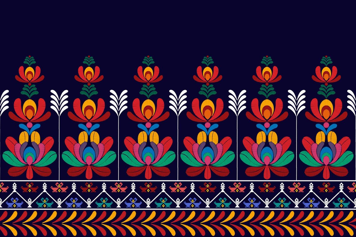 floral húngaro polaco moravo popular étnico diseño de patrones sin fisuras. alfombra de tela azteca boho mandalas decoración textil papel tapiz. vector de bordado tradicional de flor de motivo nativo tribal