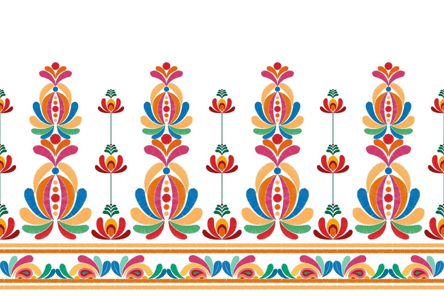 floral húngaro polaco moravo popular étnico diseño de patrones sin fisuras. alfombra de tela azteca boho mandalas decoración textil papel tapiz. vector de bordado tradicional de flor de motivo nativo tribal