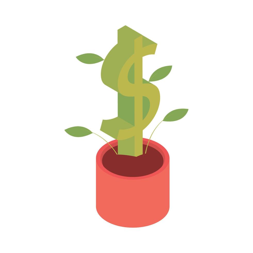 crecimiento planta dinero vector