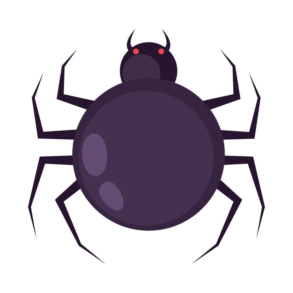 black spider cartoon vector