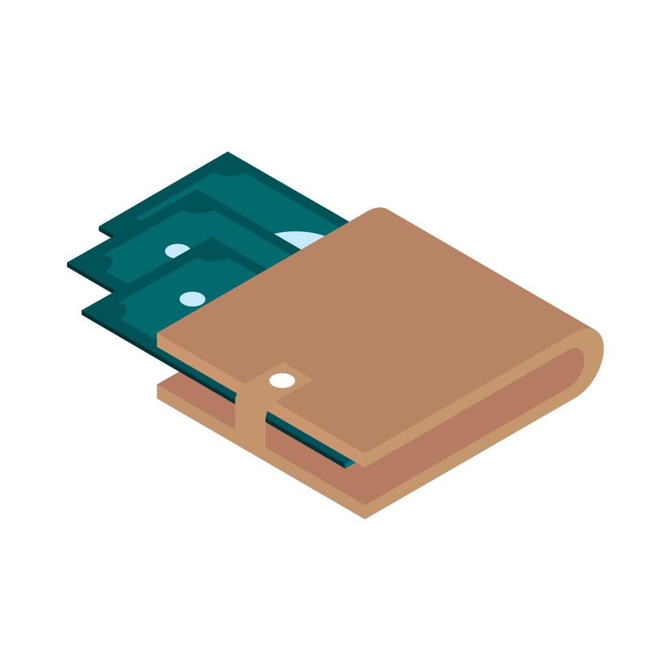 wallet with money vector