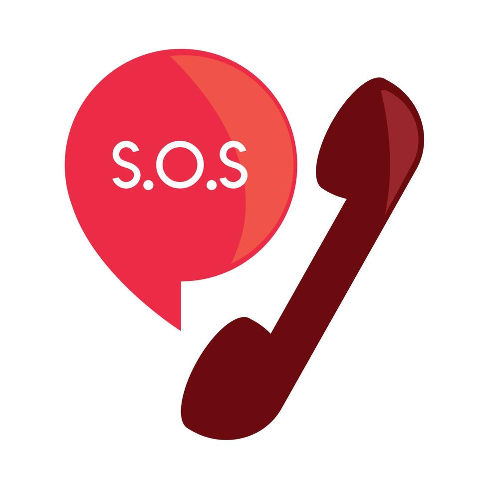 emergency telephone SOS vector