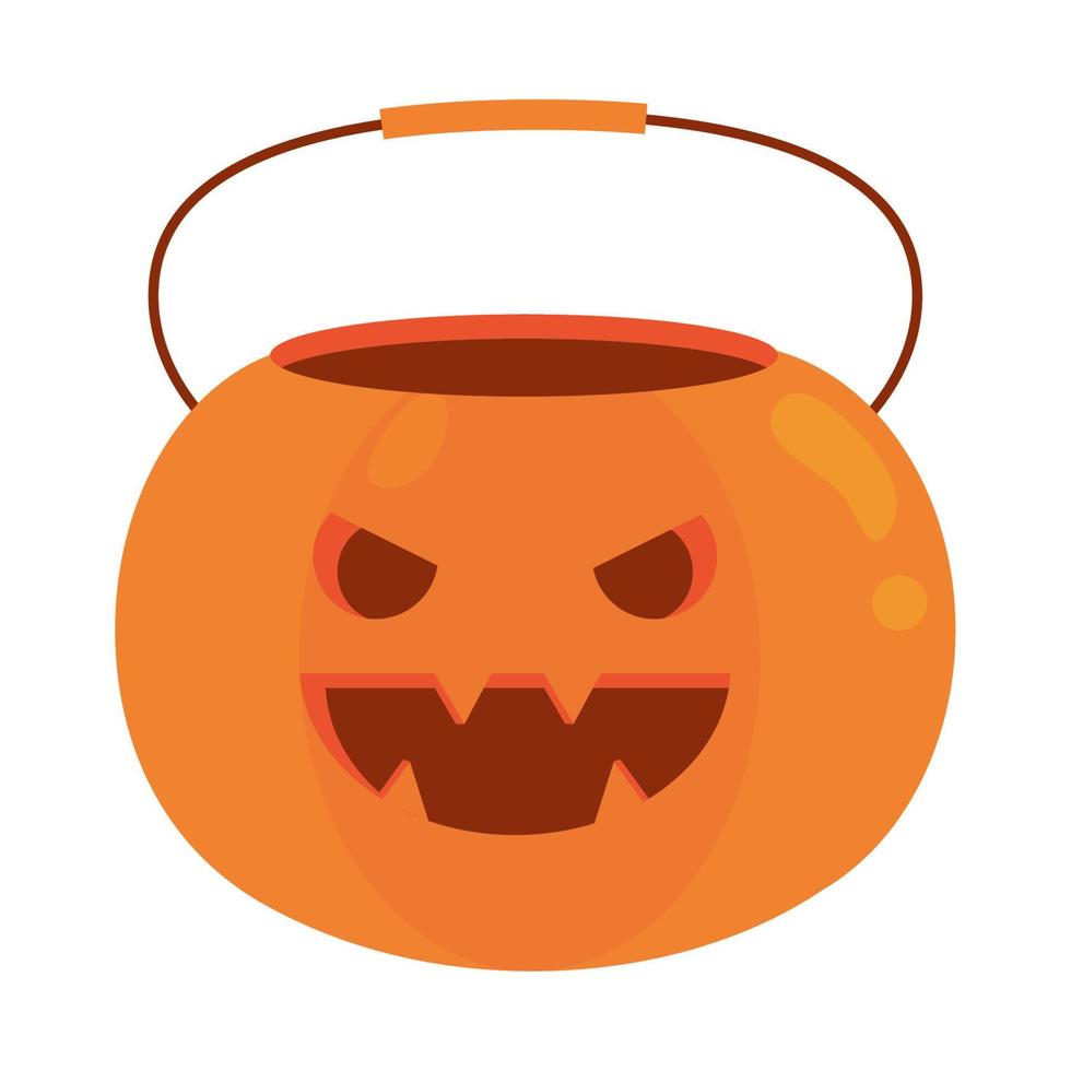 pumpkin bucket halloween vector