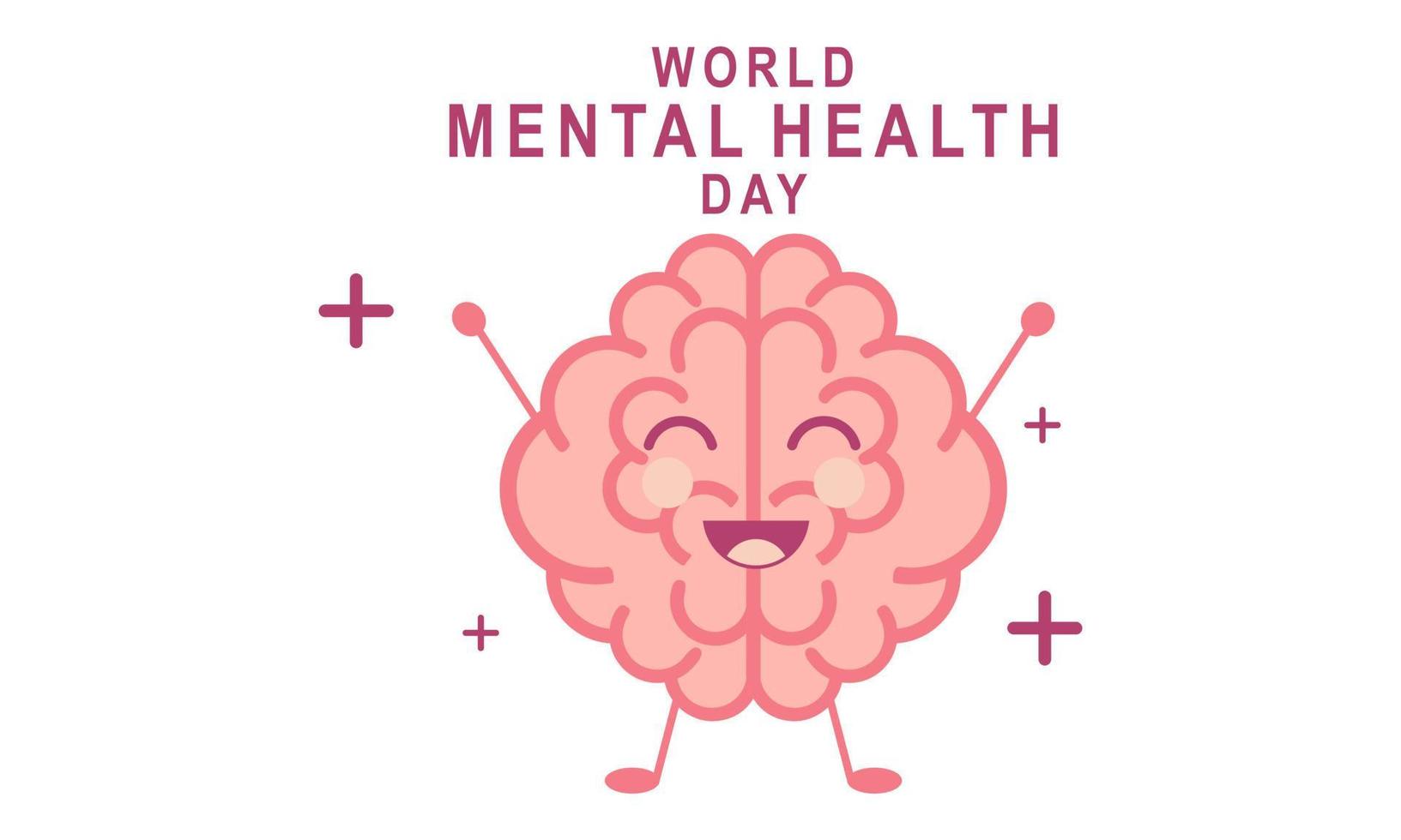 Flat design world mental health day background vector