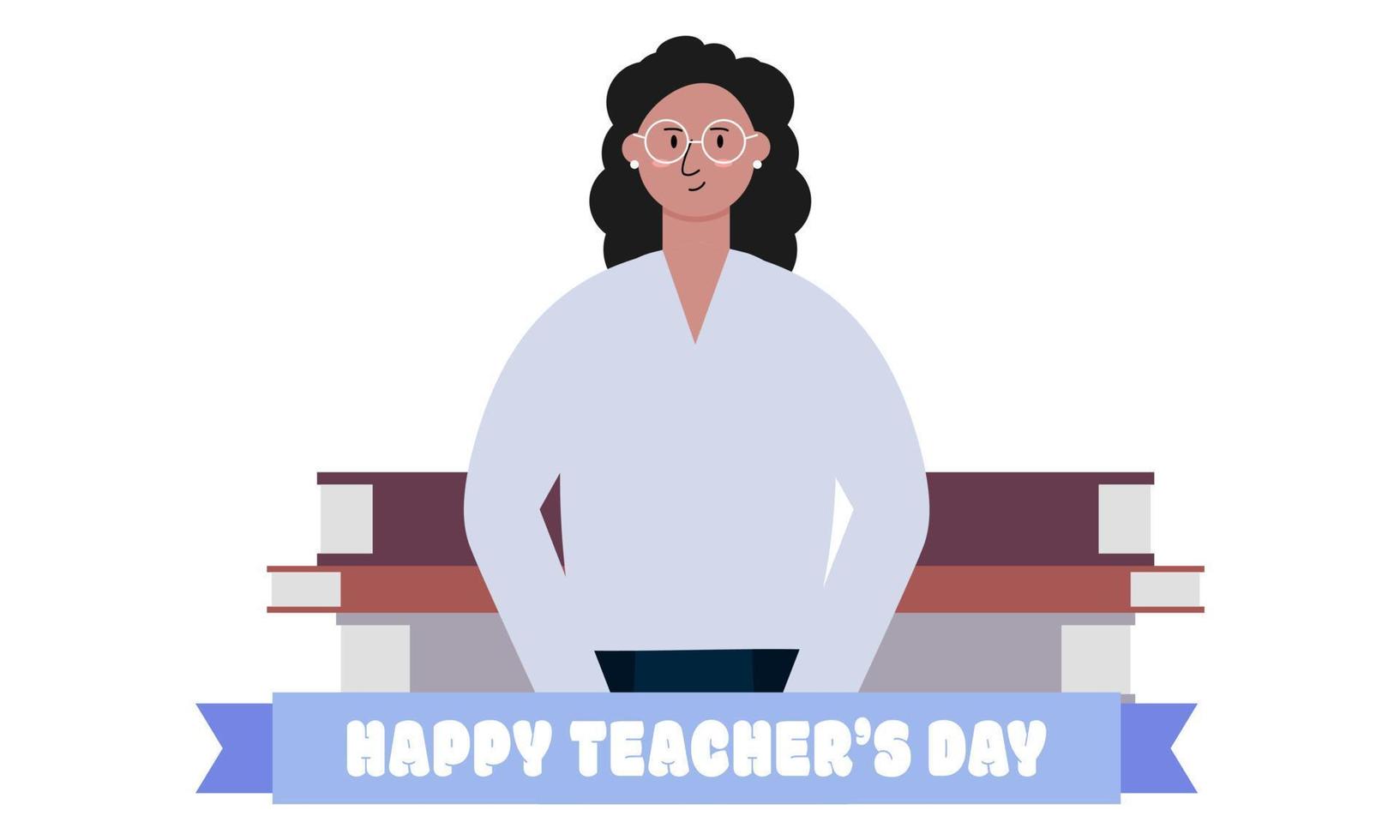 Happy teacher's day poster background concept vector illustration