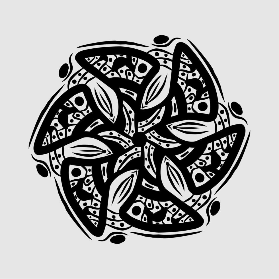 Abstract vector, black and white radial style. Simple and attractive Mosaic Type vector